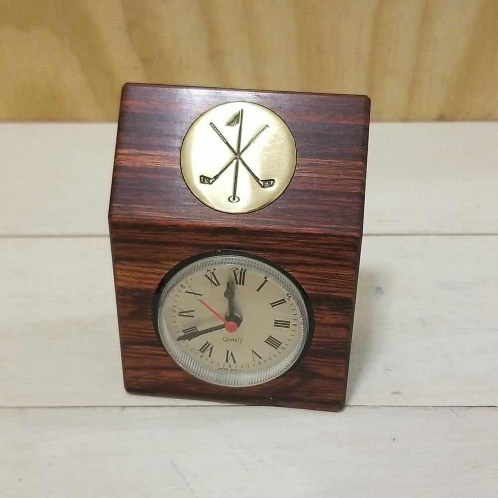 Vintage / Antique Solid Brass Specialties Clock ( Golf Inspired)